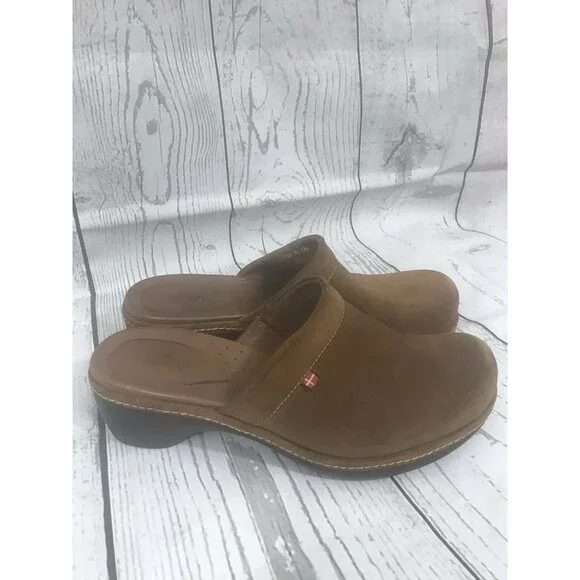 Ecco Brown Clogs Mules Shoes US 6.5 EUR 39 Heeled - Picture 3 of 7